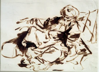 Pasha Painting in Wash od Jean Honore Fragonard (1732-1806). 18. století. Slunce 0,24x0,33 m
