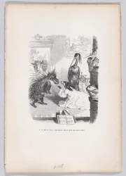 V tomto děsivém příběhu se Zemire vrhá k Azorovým nohám ze Scény z ..., ca. 1837-47.
