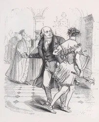 Prchající múza z The Complete Works of Béranger, 1836.