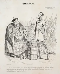 Anglický obchod. Yé vo dit qu’il faut, že vo koupil tento jed, aby ho následoval..., 1840.
