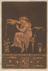Mladá zahalená žena, sedící, zalévá ..., ca. 1784.