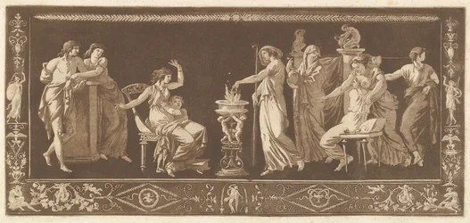 Scene of Sacrifice Starožitná oběť, ze sbírky různých skladeb Friezes and..., 1784.