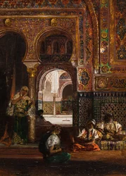 Scéna harému, pět žen, kolem roku 1880 (olej na plátně)