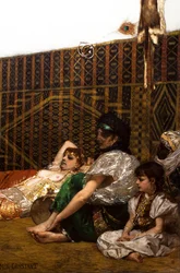 Interiér harému v Maroku (detail)