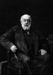 Portrét Gustava Nadauda (1820-1893), francouzského zpěváka. Rytina podle obrazu Jeana Josepha Weertse (1849-1927). V „The Illustrous World““ č. 1252 z 26. března 1881.