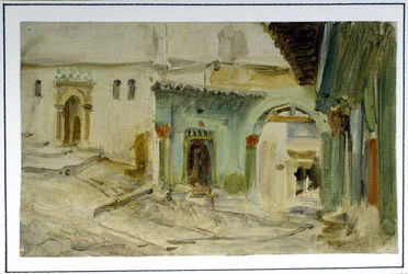 Kavárna s názvem "" de Fromentin", Alžír od Lecomte du Nouy (1842 - 1923), konec 19.