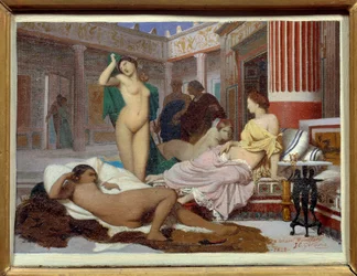 Řecký interiér. Obraz Jean Leon Gerome (1824-1904)
