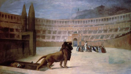 Poslední modlitba křesťanských mučedníků. Obraz od Jean-Leon Gerome (Jean Leon Gerome