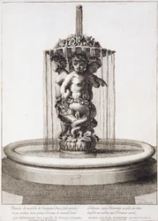 Fontána se třemi tritony ve Versailles, po Pierre le Gros, 1673