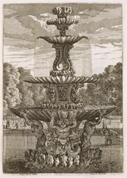 Talíř z fontán a vodních trysek v italském stylu, 1661
