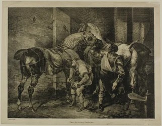 The English Farrier, deska 10 z Různé náměty kreslené ze života na kameni