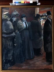 Divadelní foyer. Obraz Jean-Louis Forain (Jean-Louis Forain