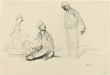 Vojáci připravující jídlo, c. 19141919.