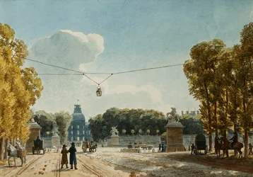 Pohled na Tuileries z Champs-Elysees,