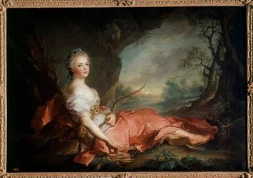Portrét madame Adelaide z Francie (1732-1799) v Diane, dcera Ludvíka XV. Obraz Jean Marc (Jean-Marc) Nattier (1685-1766) 18. století Slunce 1,04x1,41 m