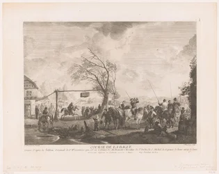 Prsten ve vesnickém hostinci Cours de la bague (název na objektu) Tisky po obrazech od Philipse Wouwermana (název série) Oeuvres de Ph.pe Wouwermans Hollandois (název série)