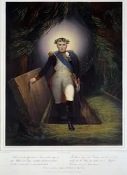 Portrét u nohou Napoleona I. (1769 - 1821) z jeho hrobky. Jean Jacques Werner (1791-1849) a Jean Pierre Marie Jazet (1788-1871)