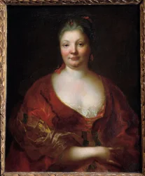 Portrét Madame Du Noyer (1663-1719) Obraz Jean Raoux (1677-1734) Orleans. Muzeum výtvarných umění