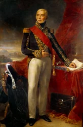 Portrét u nohou Etienna Jacquese Josepha Alexandre Mac Donald, vévoda z Taranta, maršál Francie (1765-1840) Obraz Jeana Sebastiena Rouillarda (1789-1852) 1837 Sun. 2,23x1,43m