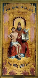 Anchin polyptický: „“The Trinite“““ Centrální část. Malba na dřevě od Jean Bellegambe (1470-1535) 162x 75 cm