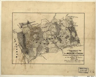 Topografická mapa části "The Manor of Leeds" patřící plukovníku M. G. Harmanovi ze Stauntonu, Va. LOC 2005625200