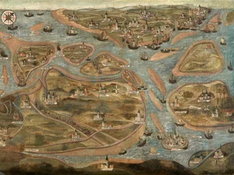 Mapa oblasti Zwin (olej na plátně)
