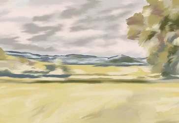 Krajina s vlnícími se svahy