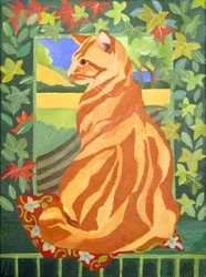 Kočka 1, 2014 (akryl na plátně)