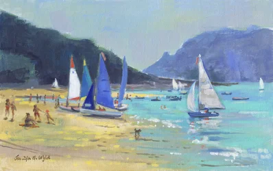 Salcombe Sailing Boats (olej na plátně)