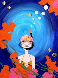 Scuba Diva, 2008 (akryl na papíře)