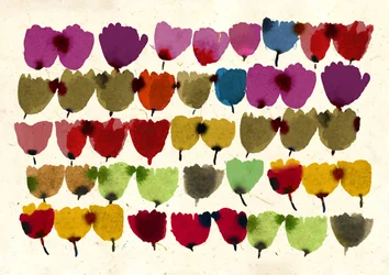 Čtyřicet pět tulipánů, 2023 (akvarel)
