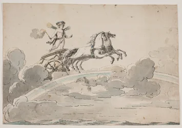 Cupid (Eros) na voze na duhu