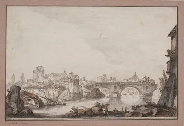 Capriccio med bl.a. Rozbitý most. Řím