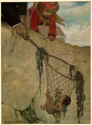 He felt the net very heavy, from The Water Babies by Charles Kingsley, pub. 1916 (colour litho)   1407693   cs       czech Successfully Translated  Original: Batterij te Ouderkerk, 1787 Gezigt van het geschut op den Buiten Amstel na Ouderkerk te zien 1787 