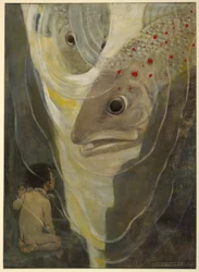 Oh, neubližuj mi! vykřikl Tom. Chci se na tebe jen dívat; jsi tak hezký, z The Water Babies od Charlese Kingsleyho, hospoda. 1916 (barevné lito)