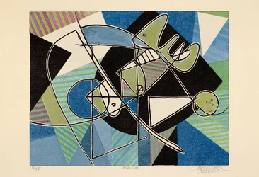 Äitiys, 2016 (puupiirros)