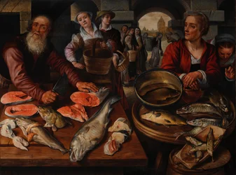 Rybí trh, 1568 (olej na baltském dubu)