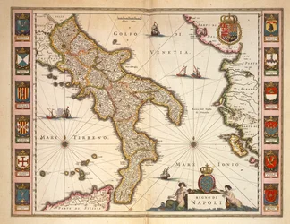 Mapa regionu Kalábrie, od Joan Blaeu
