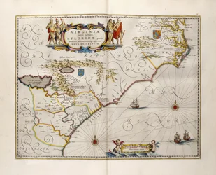 Mapa Virginie a Floridy, 1667