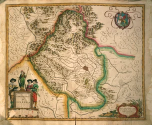 Provincie Vicenza z Theatrum civitatum et admirandorum Italiae, od Joan Blaeu, rytina