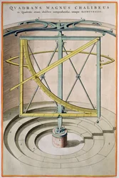 Quadrans Magnus Chalibeus stránka z Atlas Major, 1662