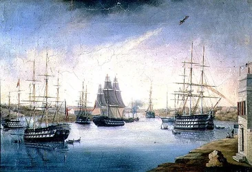 Puerto de Mahon s loděmi