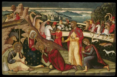 Klanění tří králů (tempera na panelu)