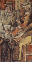 Setkání v kavárně, asi 1926 (tempera na plátně)