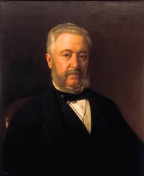 Portrét Ramona Campoamora (1817-1901), romantického básníka. Obraz od Joaquina Espaltera y Rulla (1809-1880). Annees 1870. Madrid Atheneum.