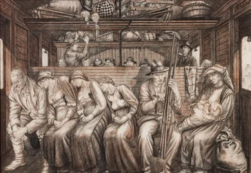 Italské kombajny na cestách, kolem roku 1924 (tužka a křída na papíře)