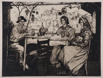 Una Trattoria, 1928 (lept a suchá jehla)