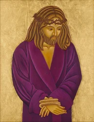 Hle, člověk, 2004 (vaječná tempera a 24karátové zlato na dřevě)