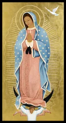 La Paloma Blanca, 2013 (vaječná tempera a 24karátové zlato na dřevě)