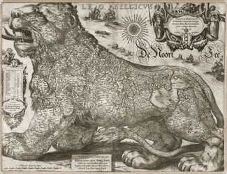 Leo Belgicus - mapa Nízkých zemí (1611)